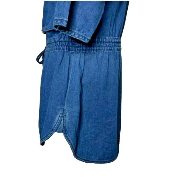Marc by Marc Jacobs Medium Denim 3/4 Sleeve Zipper Front Drawstring Waist Dress - Picture 7 of 10
